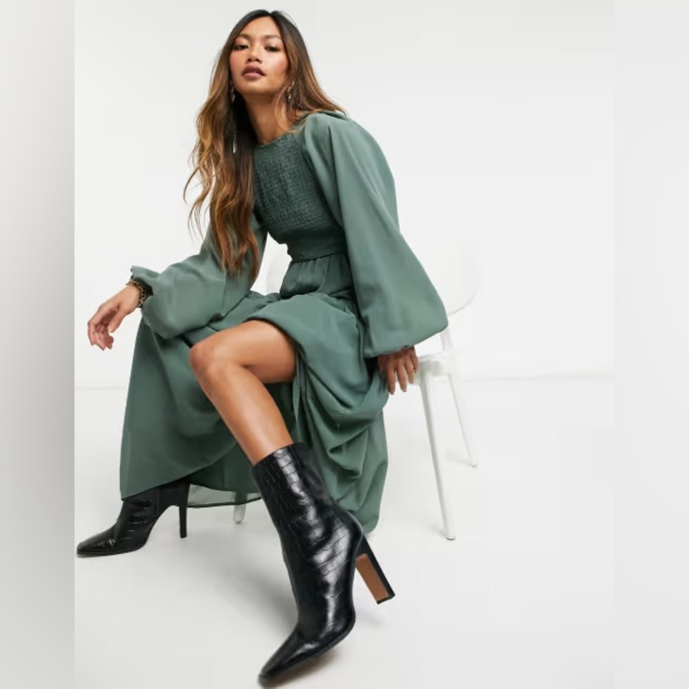 ASOS Shirred bodice maxi dress